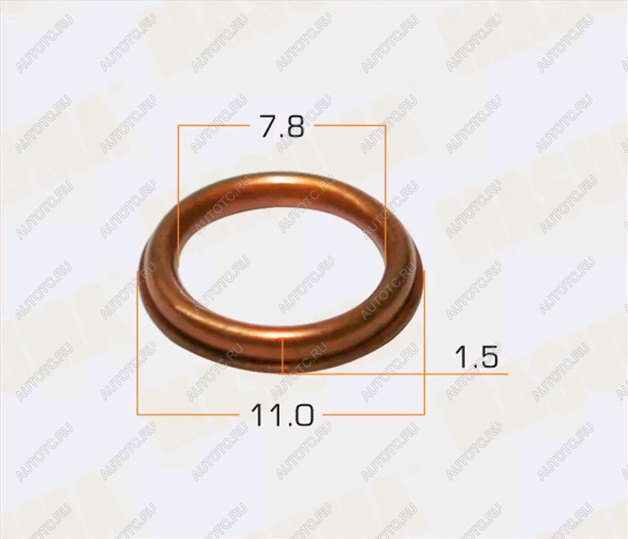 23 р. Прокладка MITSUBISHI Pajero Sport,L200 (98-08) (4D56) форсунки (медная) MASUMA MASUMA mdp-0016  с доставкой в г. Кемерово