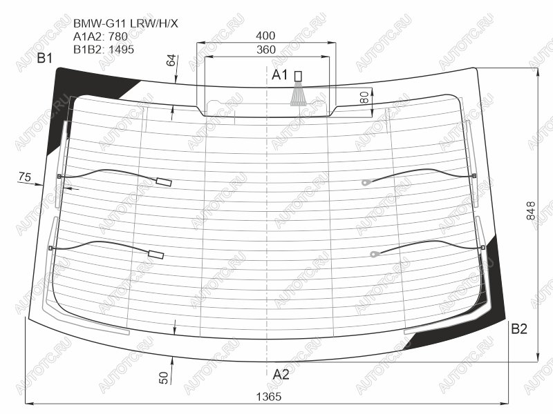 25 999 р. Стекло заднее (Цвет зеленый Триплекс Обогрев Антенна) BMW 7-Series 15-23 XYG BMW-G11 LRW/H/X  с доставкой в г. Кемерово