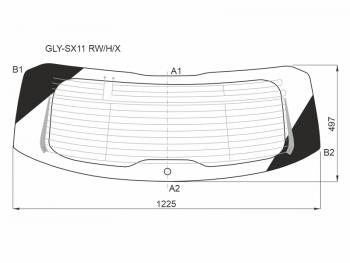 8 649 р. Стекло заднее (Цвет зеленый Обогрев Антенна) Geely Coolray 18-  Belgee X50 23- XYG GLY-SX11 RW/H/X  с доставкой в г. Кемерово. Увеличить фотографию 1