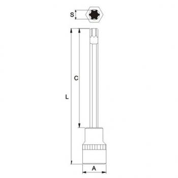 839 р. Бита-головка 12 TORX T55х200мм длинная JTC JTC TOOLS CO., LTD jtc-45555200  с доставкой в г. Кемерово. Увеличить фотографию 3