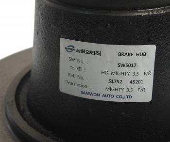 13 949 р. Ступица HYUNDAI HD72 (-04) колеса переднего (без АБС) SAMWON SAMWON 51752-45201  с доставкой в г. Кемерово. Увеличить фотографию 3