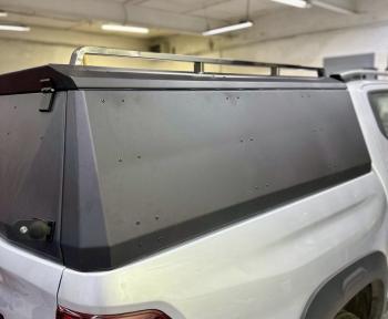 Рейлинг короткий на крышку кузова комплект Premium ТСС Тюнинг Changan Hunter Plus (2022-2025) пикап (нержавеющая сталь)