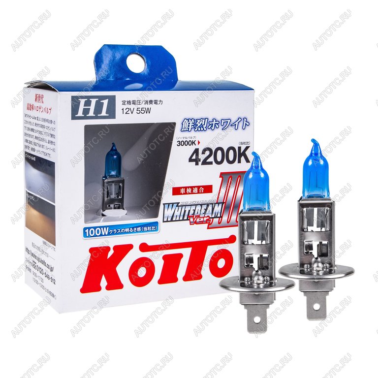 3 099 р. Лампа 12V H1 55W P14.5s +100% бокс (2шт.) Whitebeam KOITO KOITO p0751w  с доставкой в г. Кемерово
