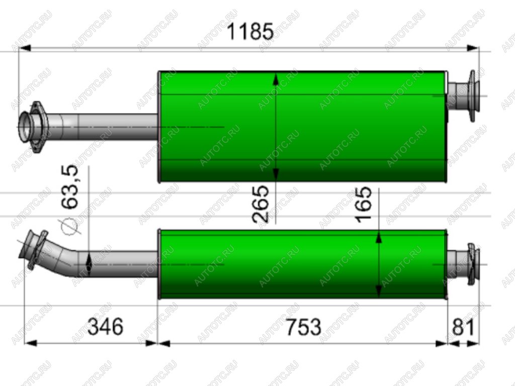 5 699 р. Глушитель ГАЗ-2217,27527 дв.CUMMINS ЕВРО-3 ТЕХКОМ ТЕХКОМ 27527-1201008  с доставкой в г. Кемерово