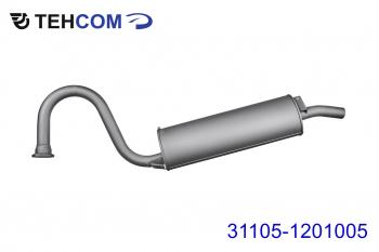 5 649 р. Глушитель ГАЗ-31105 дв.ЗМЗ,Крайслер ЕВРО-3 ТЕХКОМ ТЕХКОМ 31105-1201005  с доставкой в г. Кемерово. Увеличить фотографию 1