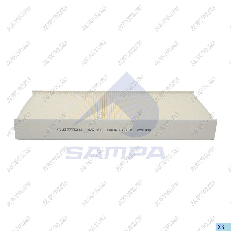 479 р. Фильтр воздушный салона MAN L2000 (361х159х40мм) SAMPA SAMPA 024.158-01  с доставкой в г. Кемерово