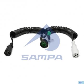 4 949 р. Кабель электрический прицепа DAF 76+1-полюсный сдвоенный L=3500мм SAMPA SAMPA 052.224  с доставкой в г. Кемерово. Увеличить фотографию 1