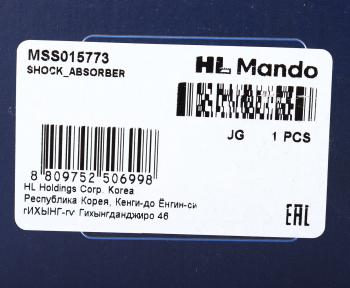 5 599 р. Амортизатор RENAULT Twingo (07-) передний левый/правый газовый MANDO MANDO mss015773 MANDO mss015773  с доставкой в г. Кемерово. Увеличить фотографию 3