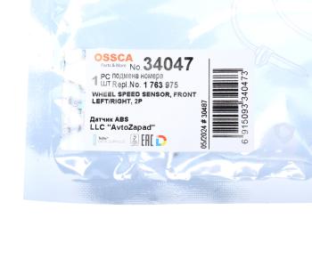 1 549 р. Датчик АБС FORD Transit (06-) колеса переднего OSSCA OSSCA 34047  с доставкой в г. Кемерово. Увеличить фотографию 4