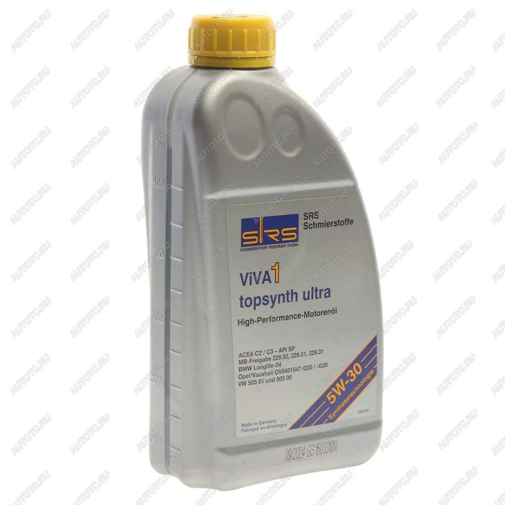 1 669 р. Масло моторное VIVA 1 topsynth Ultra 5W30 синт.1л SRS SRS 40343  с доставкой в г. Кемерово
