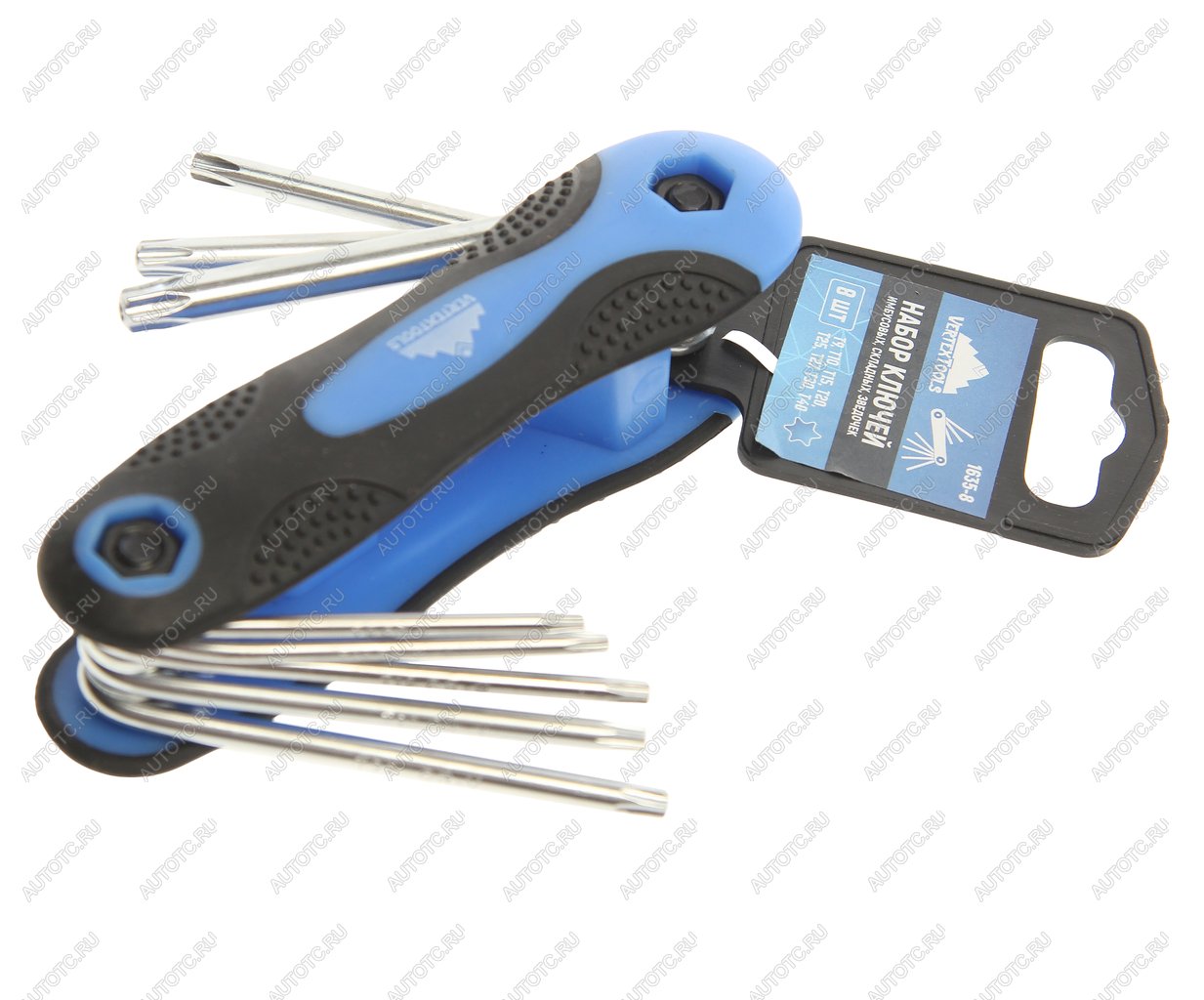 499 р. Набор ключей шестигранных 9-40мм складной 8 предметов VERTEXTOOLS VERTEXTOOLS 1635-8  с доставкой в г. Кемерово