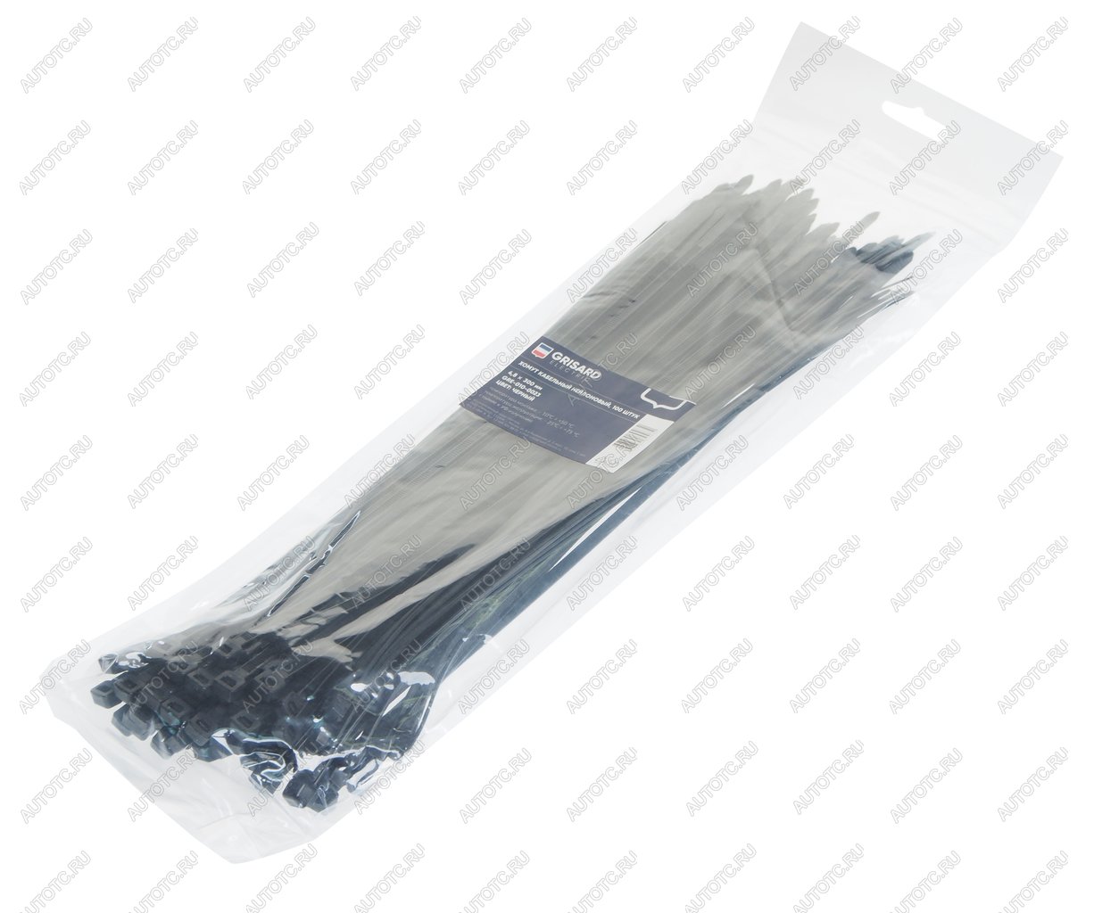 216 р. Хомут-стяжка 300х4.8 пластик черный (100шт.) GRISARD ELECTRIC GRISARD ELECTRIC gre-010-0023  с доставкой в г. Кемерово