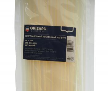 163 р. Хомут-стяжка 300х3.6 пластик белый (100шт.) GRISARD ELECTRIC GRISARD ELECTRIC gre-010-0015  с доставкой в г. Кемерово. Увеличить фотографию 2