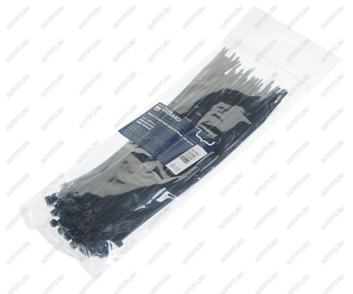 73 р. Хомут-стяжка 200х2.5 пластик черный (100шт.) GRISARD ELECTRIC GRISARD ELECTRIC gre-010-0006  с доставкой в г. Кемерово