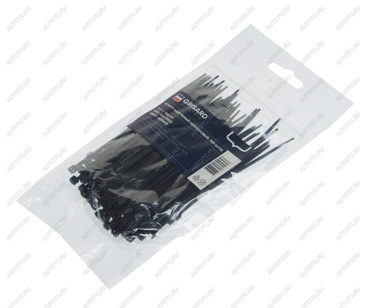 41 р. Хомут-стяжка 100х2.5 пластик черный (100шт.) GRISARD ELECTRIC GRISARD ELECTRIC gre-010-0002  с доставкой в г. Кемерово