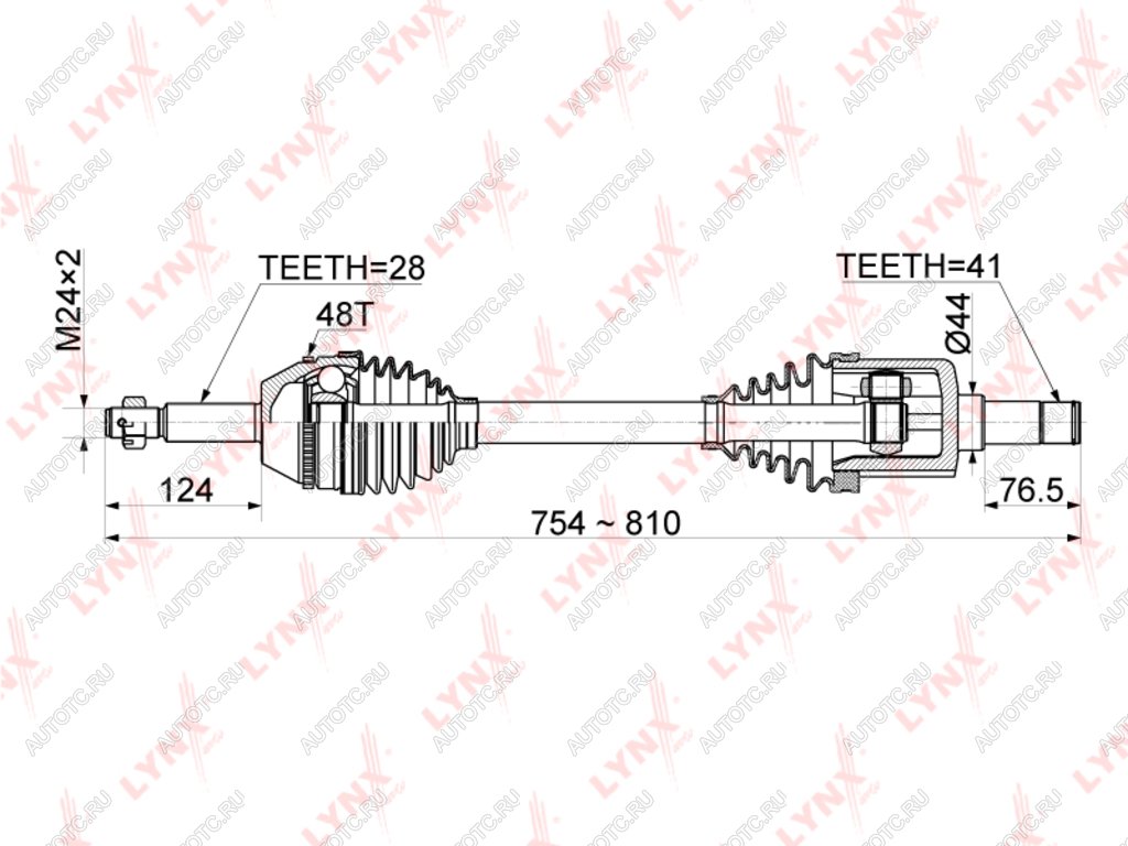 12 299 р. ШРУС наружный FORD Tansit (07-) левый комплект LYNX LYNX cd1050a  с доставкой в г. Кемерово