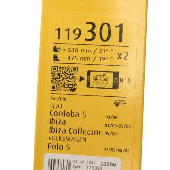 1 999 р. Щетка стеклоочистителя VW Polo 4 (01-) SEAT Cordoba 3 (02-) 530480мм комплект Visioflex SWF SWF 119301  с доставкой в г. Кемерово. Увеличить фотографию 4