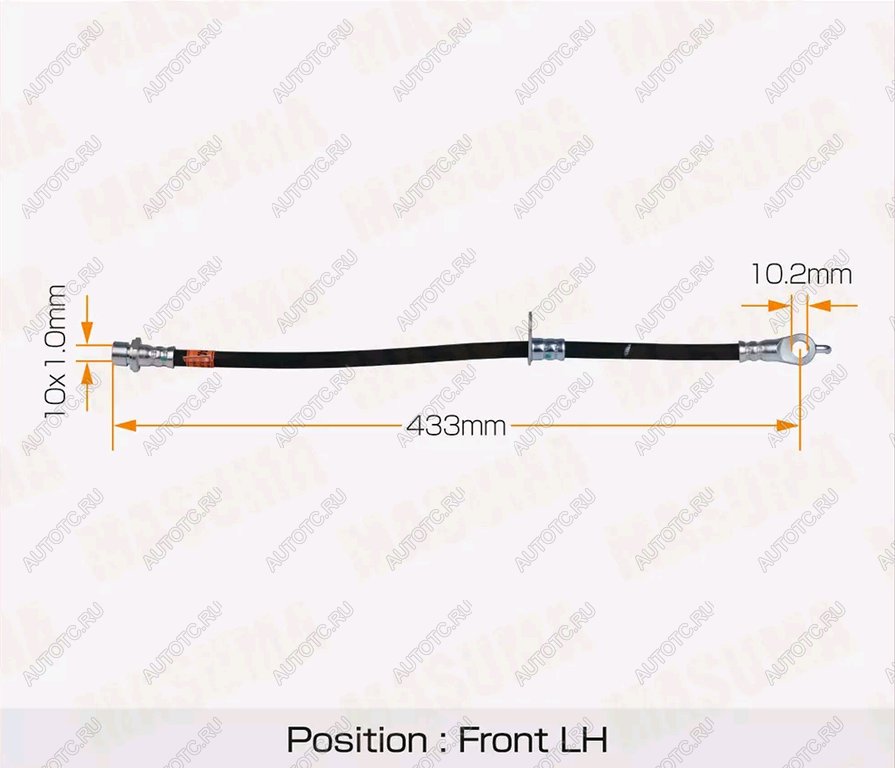 1 279 р. Шланг тормозной TOYOTA Land Cruiser передний правый MASUMA MASUMA bh-649-1  с доставкой в г. Кемерово
