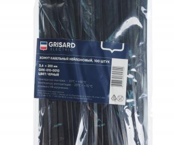110 р. Хомут-стяжка 200х3.6 пластик черный (100шт.) GRISARD ELECTRIC GRISARD ELECTRIC gre-010-0010  с доставкой в г. Кемерово. Увеличить фотографию 2