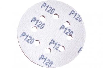 95 р. Бумага наждачная на липучке D125 Р120 8 отверстий 5шт. FIT FIT fit-39666  с доставкой в г. Кемерово. Увеличить фотографию 4