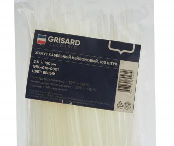 41 р. Хомут-стяжка 100х2.5 пластик белый (100шт.) GRISARD ELECTRIC GRISARD ELECTRIC gre-010-0001  с доставкой в г. Кемерово. Увеличить фотографию 2