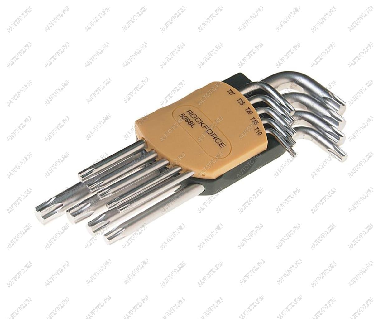 969 р. Набор ключей TORX T10-Т50 Г-образных удлиненных 9 предметов с держателем ROCKFORCE ROCKFORCE rf-5098l  с доставкой в г. Кемерово