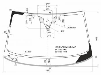 26 449 р. Стекло лобовое (Камера Датчик дождя Проекция Молдинг) Audi A5 16-  S5 17- FUYAO 8633AGACMUVZ  с доставкой в г. Кемерово. Увеличить фотографию 1