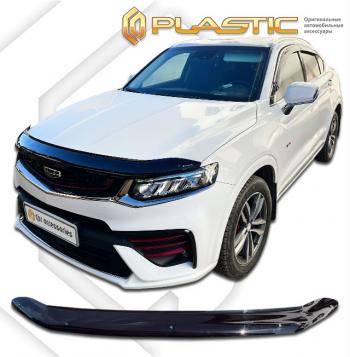 2 299 р. Дефлектор капота CA-Plastic  Geely Tugella  FY11,HPBA4 (2019-2025) дорестайлинг, рестайлинг (серия Classic черный)  с доставкой в г. Кемерово. Увеличить фотографию 2