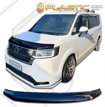 2 079 р.  Дефлектор капота (рынок Японии) CA-Plastic  Honda StepWagon  RP6,RP7, RP8 (2022-2025) минивэн дорестайлинг (серия Classic черный)  с доставкой в г. Кемерово. Увеличить фотографию 2