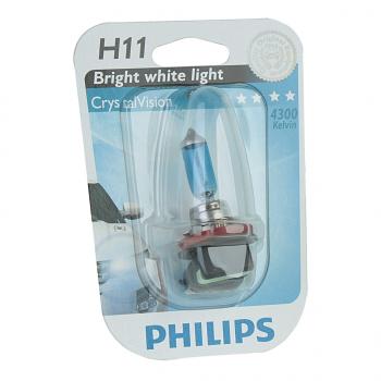 1 859 р. Лампа 12V H11 55W PGJ19-2 блистер (1шт.) Crystal Vision PHILIPS PHILIPS 12362cvb1  с доставкой в г. Кемерово. Увеличить фотографию 1