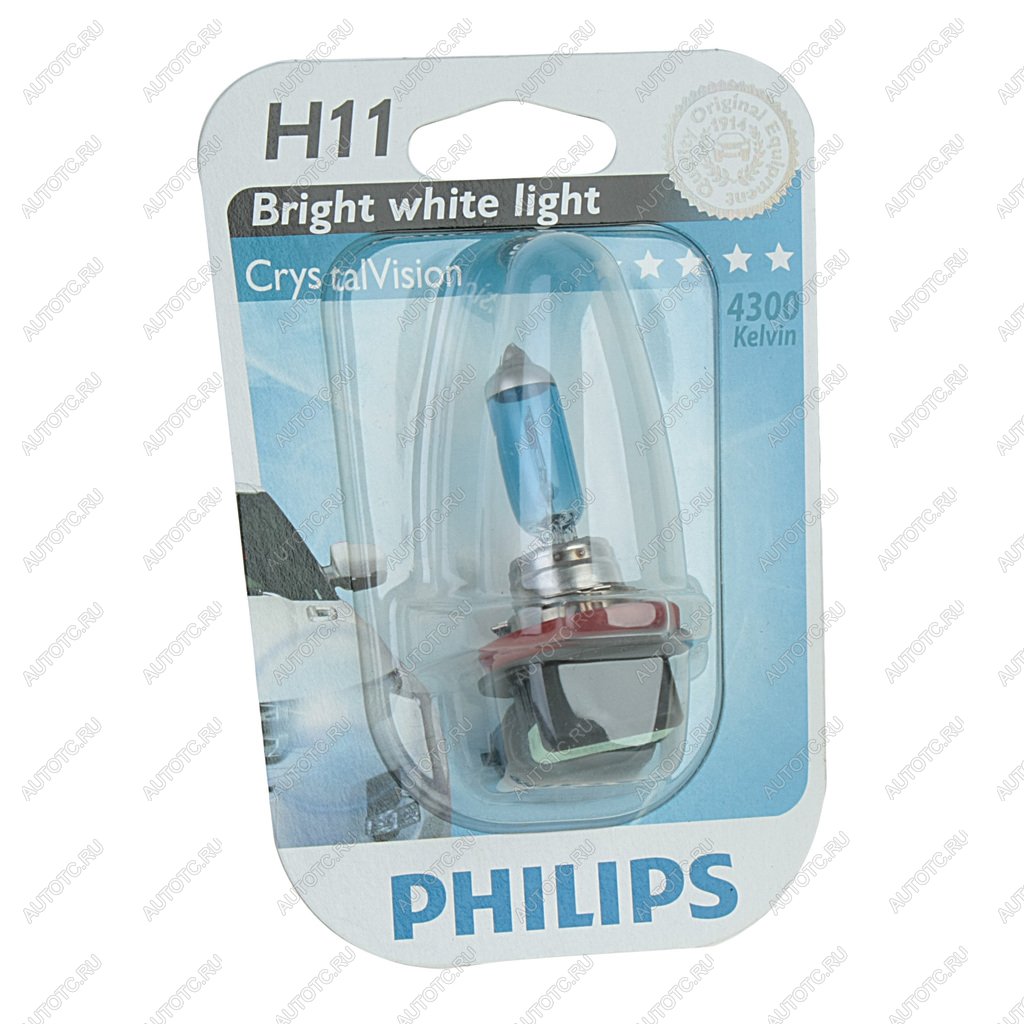 1 859 р. Лампа 12V H11 55W PGJ19-2 блистер (1шт.) Crystal Vision PHILIPS PHILIPS 12362cvb1  с доставкой в г. Кемерово