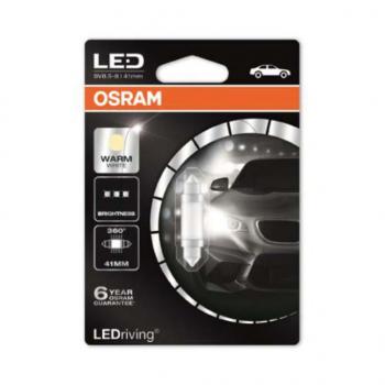 529 р. Лампа светодиодная 12V C5W SV8.5-8 41мм 4000K блистер (1шт.) Ledriving Warm White OSRAM OSRAM 6499ww-01b  с доставкой в г. Кемерово. Увеличить фотографию 1