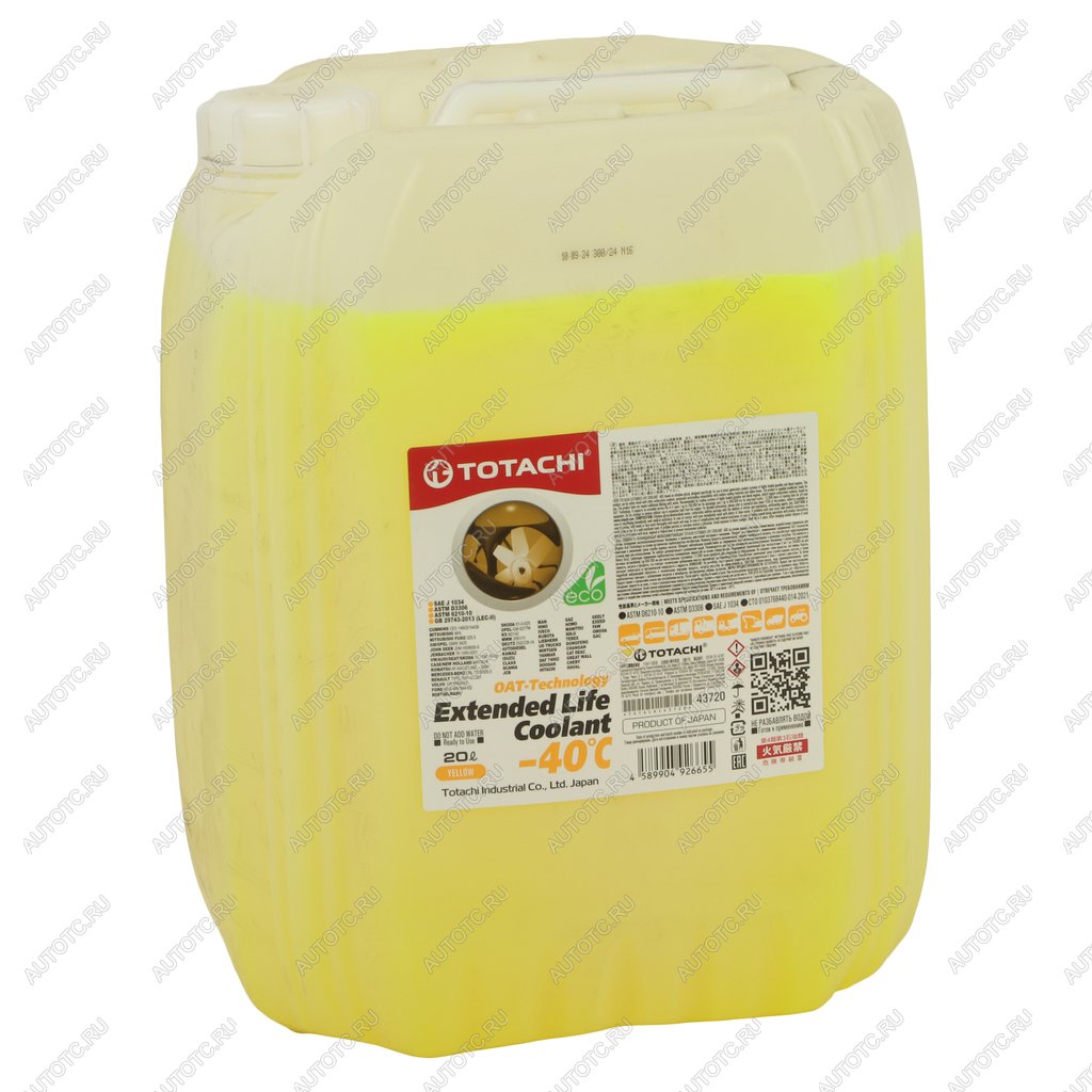 4 399 р. Антифриз желтый -40C 20л D6210 ELC YELLOW TOTACHI TOTACHI 43720  с доставкой в г. Кемерово
