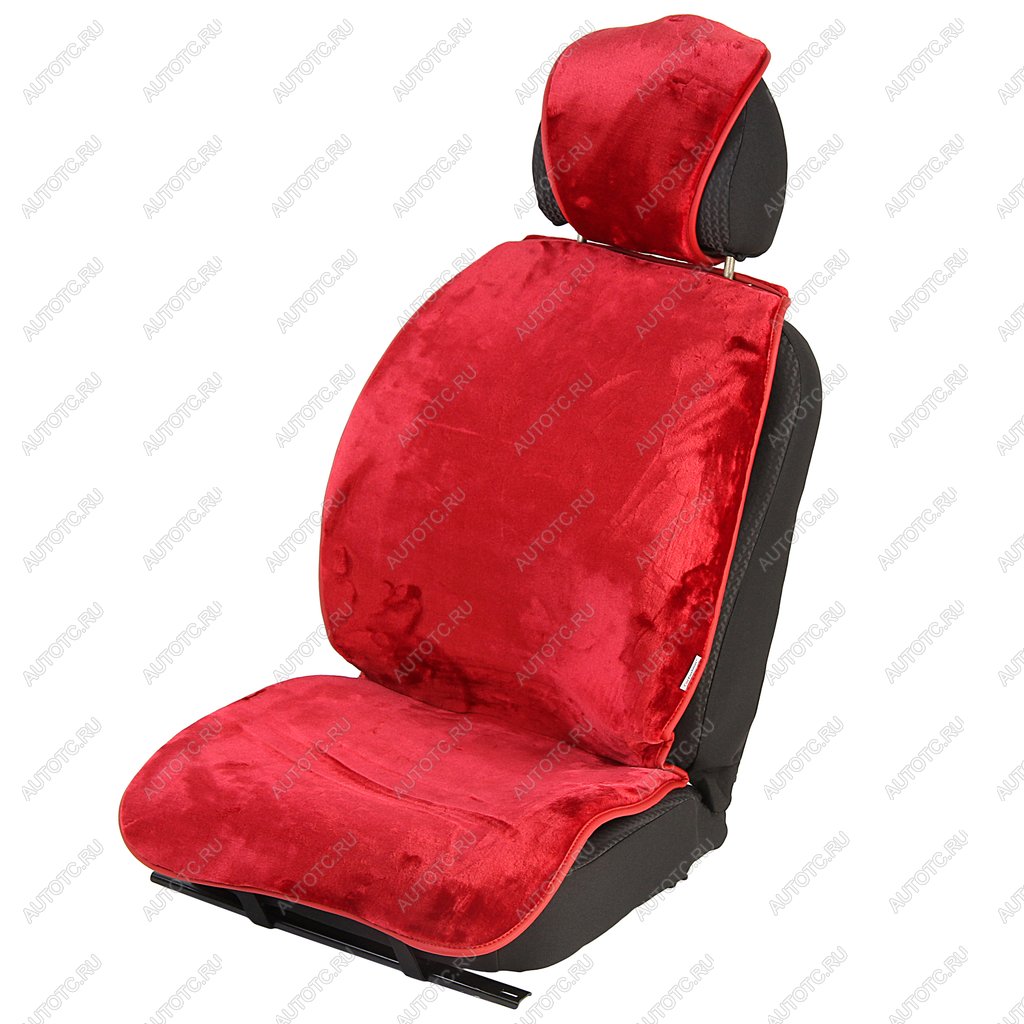 3 179 р. Накидка на сиденье мех искусственный бордовая 2шт. Alpaca Front CARFASHION CARFASHION 21213  с доставкой в г. Кемерово