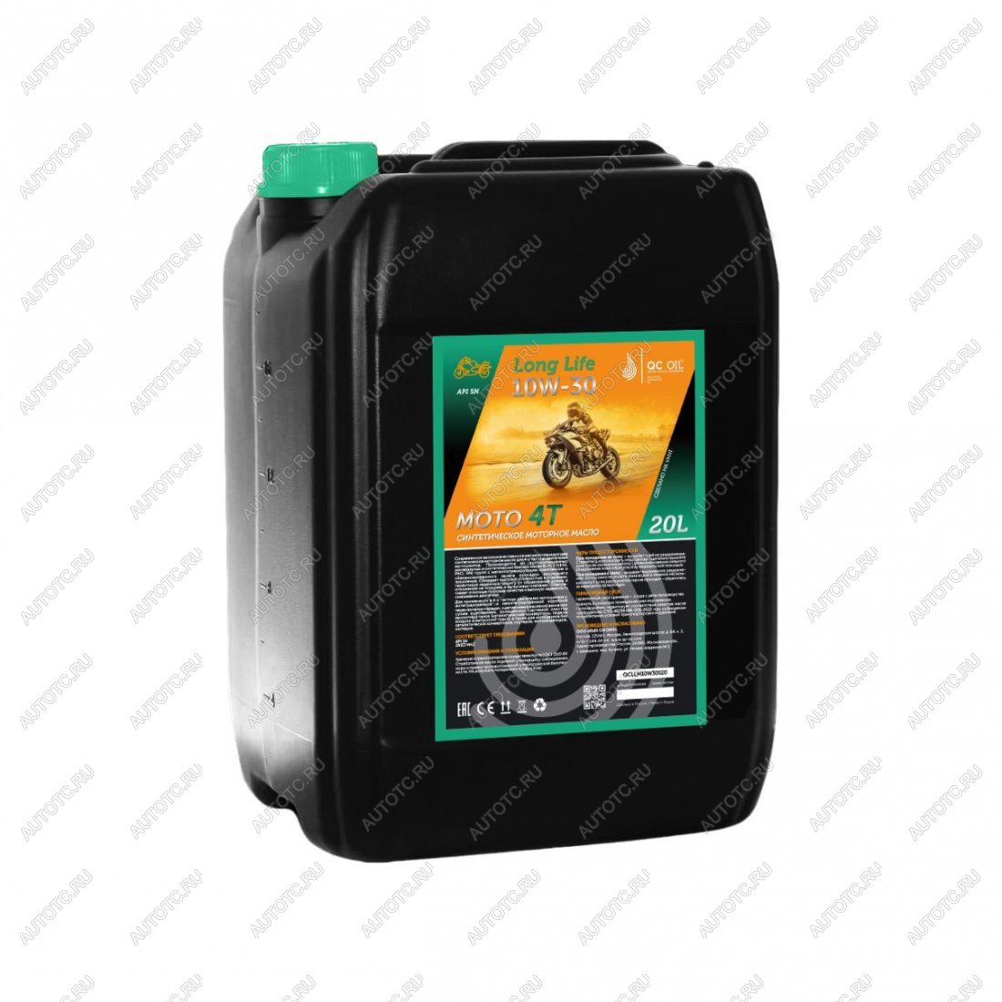 33 599 р. Моторное масло 10W-30 МОТО 4Т QC OIL Long Life синтетическое плакирующее, канистра 20л QC OIL qcllm10w30s20  с доставкой в г. Кемерово