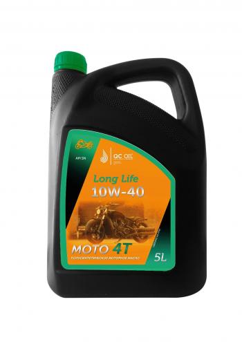 Моторное масло 10W-40 МОТО 4Т QC OIL Long Life полусинтетическое плакирующее, канистра 5л QC OIL qcllm10w40p5