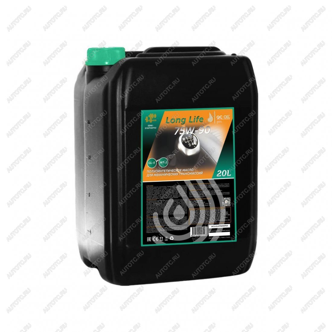 38 299 р. Трансмиссионное масло 75W-90 GL-5 QC OIL Long Life полусинтетическое плакирующее, канистра 20л QC OIL qcllgl575w90p20  с доставкой в г. Кемерово