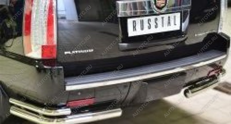 18 449 р. Защита заднего бампера уголки d57 (секции) d42 (секции) Slitkoff  Cadillac Escalade  GMT926 джип 5 дв. (2006-2014) короткая база (нержавейка полированная)  с доставкой в г. Кемерово