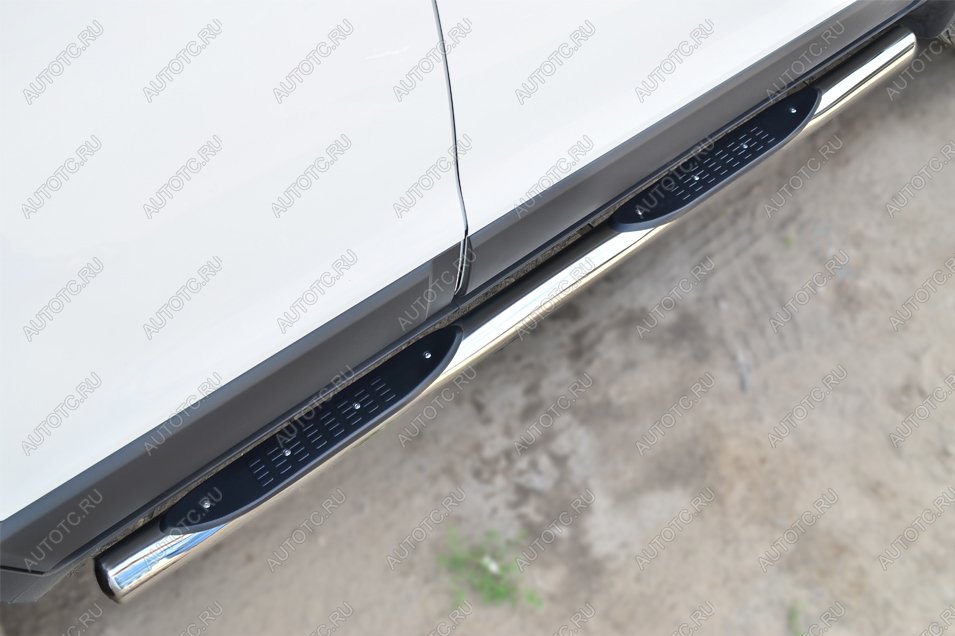 24 549 р. Пороги труба с накладкой SLITKOFF  Chevrolet Captiva (2013-2016) 2-ой рестайлинг (d76 мм)  с доставкой в г. Кемерово