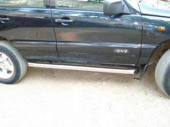Пороги труба SLITKOFF Chevrolet Niva  2123 (2002-2020) дорестайлинг, рестайлинг
