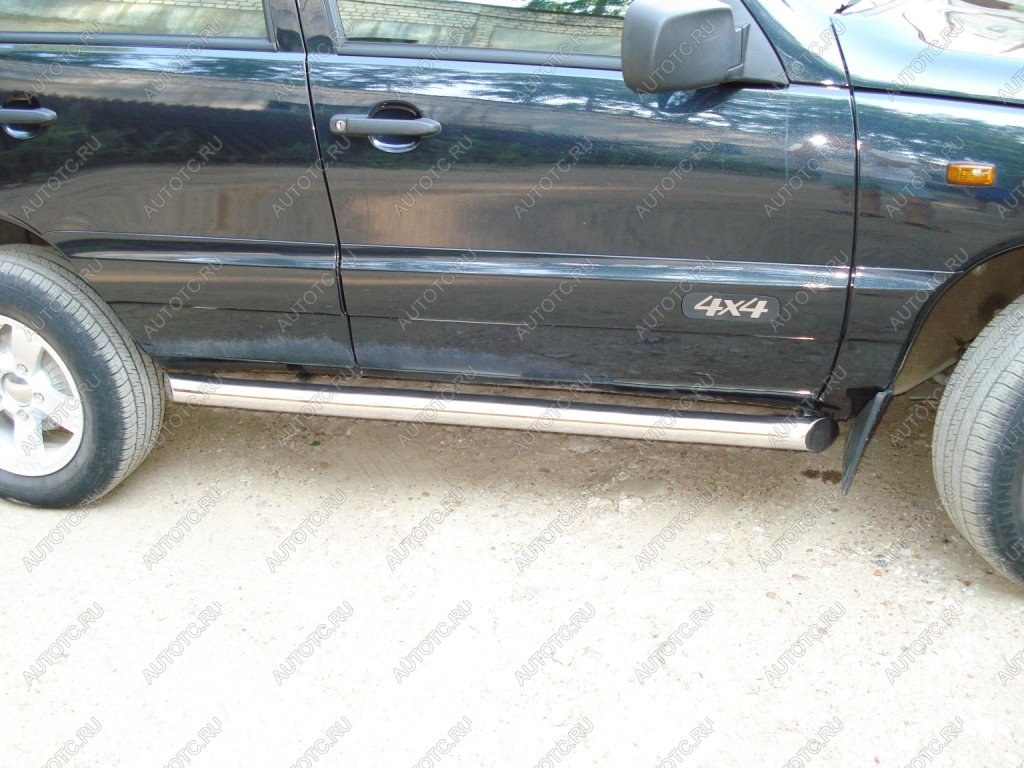 17 749 р. Пороги труба SLITKOFF  Chevrolet Niva  2123 (2002-2020) дорестайлинг, рестайлинг (d57 мм)  с доставкой в г. Кемерово