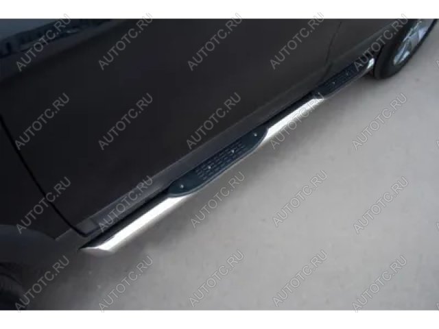 24 549 р. Пороги труба с накладками SLITKOFF  Chevrolet Tahoe  GMT900 (2006-2013) 5 дв. (d76 мм)  с доставкой в г. Кемерово