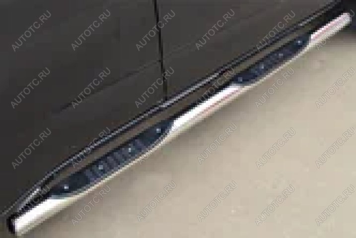 24 549 р. Пороги труба с накладками SLITKOFF  Chevrolet Trailblazer  GM800 (2012-2016) дорестайлинг (d76 мм)  с доставкой в г. Кемерово