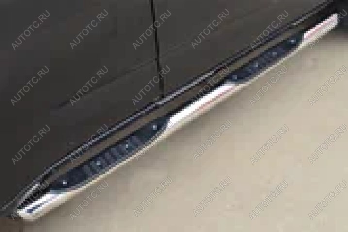 24 549 р. Пороги труба с накладками SLITKOFF  Chevrolet Trailblazer  GM800 (2012-2016) дорестайлинг (d76 мм)  с доставкой в г. Кемерово