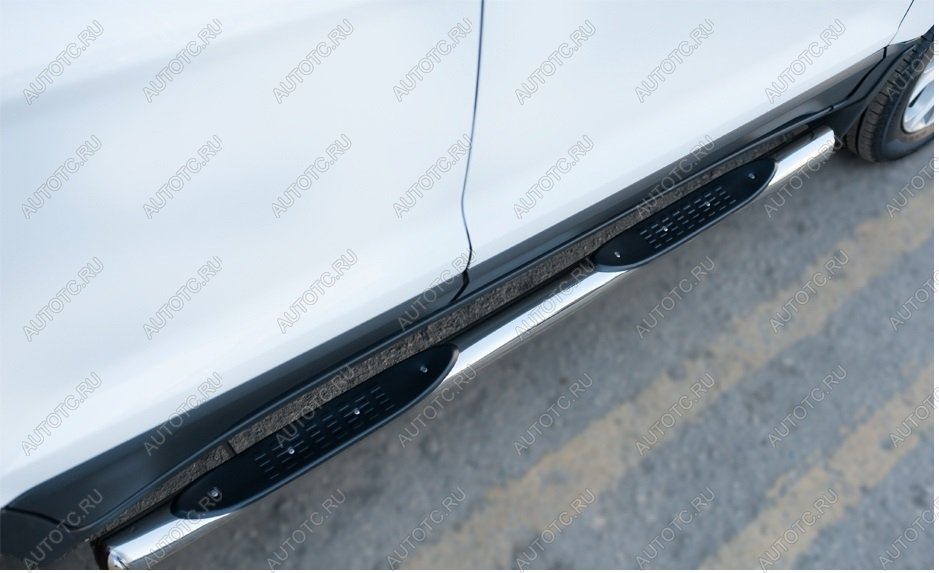 26 999 р. Пороги труба с накладками SLITKOFF  Ford EcoSport (2013-2019) дорестайлинг (d76 мм)  с доставкой в г. Кемерово