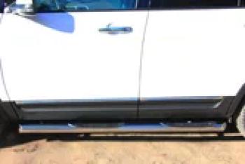 Пороги труба с накладкой SLITKOFF Ford Explorer  U502 (2010-2016) дорестайлинг