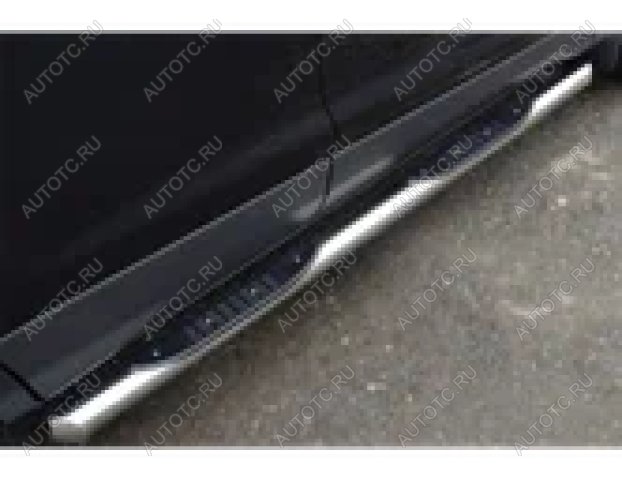 24 549 р. Пороги труба с накладкой SLITKOFF  Ford Kuga  2 (2013-2016) дорестайлинг (d76 мм)  с доставкой в г. Кемерово