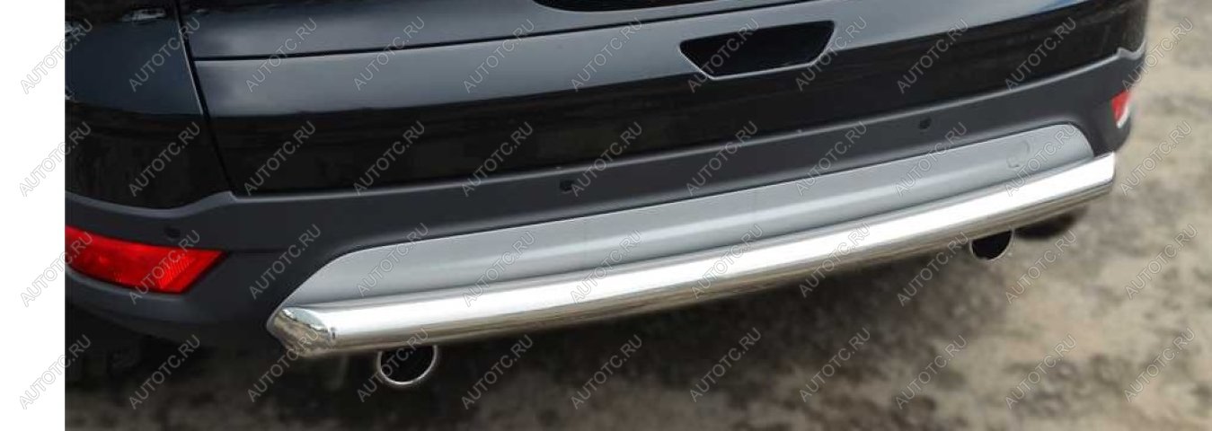 10 249 р. Защита заднего бампера d57 дуга Slitkoff  Ford Kuga  2 (2016-2019) рестайлинг (нержавейка полированная)  с доставкой в г. Кемерово
