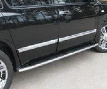 Пороги труба (по колесной базе) SLITKOFF INFINITI QX56  JA60 (2004-2010) дорестайлинг, рестайлинг