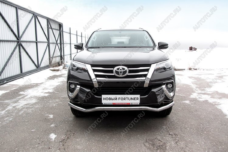 19 799 р. Защита переднего бампера d57 волна (TRD) Slitkoff Toyota Fortuner AN160 рестайлинг (2020-2025) (нержавейка полированная)  с доставкой в г. Кемерово